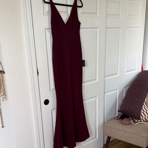 NWT Lulus Burgundy Long Dress